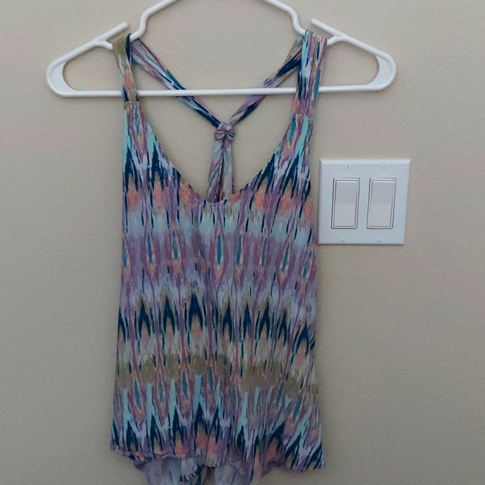 Pixley tie dye criss cross tank